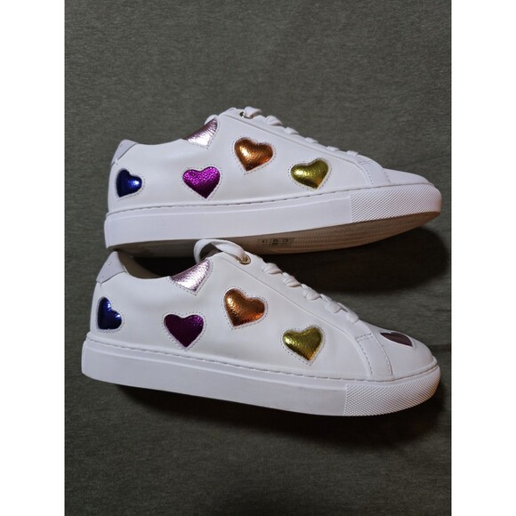 Kurt Geiger London Lane Love Metallic Heart Sneakers Size 39 US 8. Excellent - Picture 5 of 10